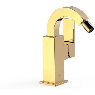 Bidetkraan Tres Cuadro | Opbouw | Mengkraan | 1-hendel | Vierkant | 24k Goud glans