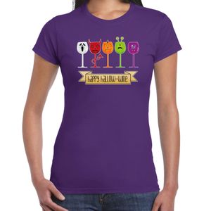 Halloween verkleed t-shirt dames - wijn monster - paars - themafeest outfit