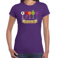 Halloween verkleed t-shirt dames - wijn monster - paars - themafeest outfit - thumbnail