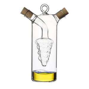 Azijn/Olie flessen luxe tafelset dispenser - glas - Design vorm - olijfolie flessen