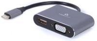 Cablexpert USB-C naar HDMI + VGA adapter kabel 15cm - 9530408 Cablexpert USB-C naar HDMI + VGA adapter kabel 15cm - 9530408