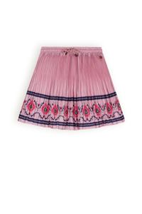 NoNo Meisjes rok plisse met print - Nulan - Vintage roze