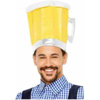 Bierpul feesthoed oktoberfest / bier festival - geel - voor volwassenen - thumbnail