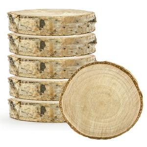 Naamkaartjes hout - Bruiloft - 6 stuks - 5-7 cm - berkenhout