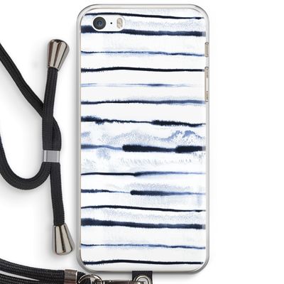 Ink Stripes: iPhone 5 / 5S / SE Transparant Hoesje met koord