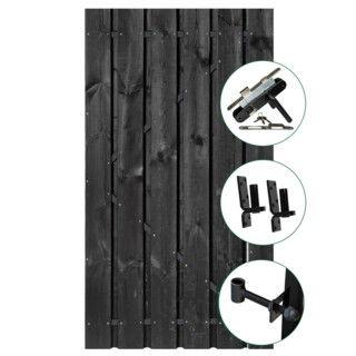 Tuindeur Privacy grenen zwart 100 cm Tuindeco - Tuindeco