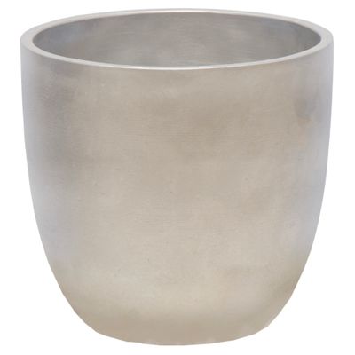 Plantenpot/bloempot - keramiek - zilver - D11 x H10 cm Plantenpot/bloempot - keramiek - zilver - D11 x H10 cm