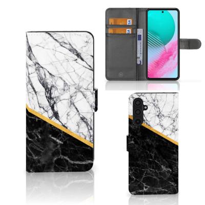 Samsung Galaxy M54 | Bookcase | Marmer Wit Zwart - Origineel Cadeau Man