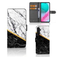 Samsung Galaxy M54 | Bookcase | Marmer Wit Zwart - Origineel Cadeau Man