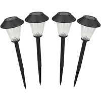 Solar tuinlamp - 4x - zwart - LED Softtone effect - oplaadbaar - D12 x H42 cm - Fakkels - thumbnail