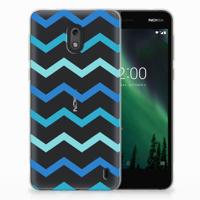 Nokia 2 | TPU bumper | Zigzag Blauw