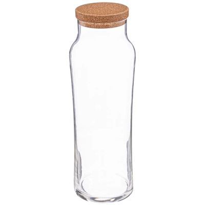 Water Karaf met afsluitdop van kurk - glas - 1 Liter - schenkkan