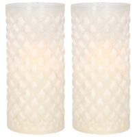 2x stuks luxe led kaarsen in glas D7,5 x H15 cm - thumbnail