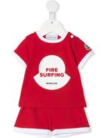 Moncler Enfant ensemble t-shirt-short imprimé - Rouge - thumbnail