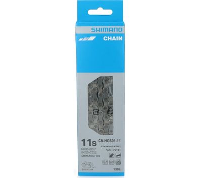 Shimano ketting 11 speed hg601 105 race/mtb/e-bike met quick link 138 schakels