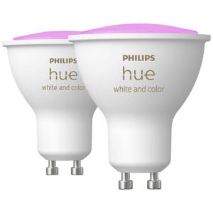 Philips Lighting Hue LED-lamp (2 stuks) 871951434008400 Energielabel: G (A - G) Hue White & Col. Amb. GU10 Doppelpack 2x350lm GU10 8.6 W Warmwit tot koudwit