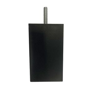 Zwarte vierkanten plastic meubelpoot 10 cm (M8)