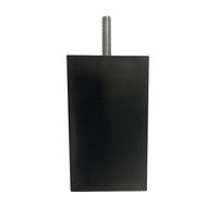 Zwarte vierkanten plastic meubelpoot 10 cm (M8) - thumbnail