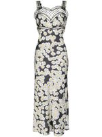 Natasha Zinko robe mi-longue à fleurs - Noir