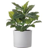 Groene Philodendron kunstplant 49 cm in bloempot wit Dia 15 cm