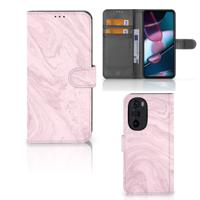 Motorola Edge 30 Pro | Bookcase | Marble Pink - Origineel Cadeau Vriendin