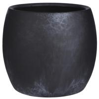 Mica Decorations Plantenpot - zwart - mat - keramiek - 24 x 22 cm   - - thumbnail