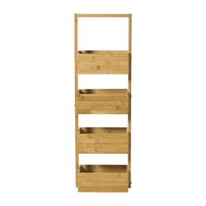 Bamboe badkamerrek 4 vakken - bruin -88x28x15 cm