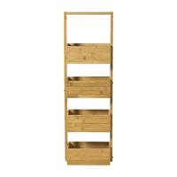 Bamboe badkamerrek 4 vakken - bruin -88x28x15 cm