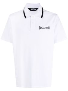 Just Cavalli polo en coton à logo brodé - Blanc