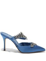 Manolo Blahnik escarpins Lurum 90 mm ornés de cristaux - Bleu