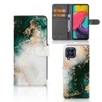 Bookcase voor Samsung Galaxy M53 Marmer Groen