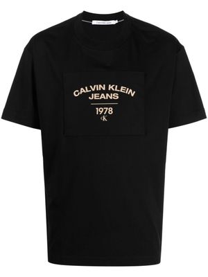 Calvin Klein t-shirt en coton à logo appliqué - Noir
