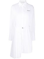 Off-White robe-chemise plissée à design asymétrique - Blanc