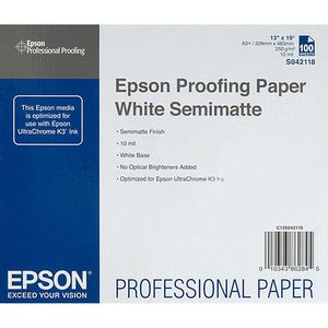 Epson S042118 Proofing Paper White Semimatte A3+ 100 vel