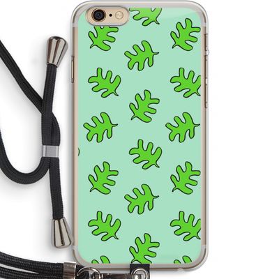 Groene blaadjes: iPhone 6 PLUS / 6S PLUS Transparant Hoesje met koord