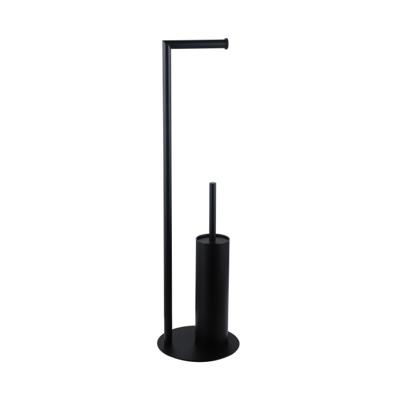 Fortifura Calvi vrijstaande toiletrolhouder met toiletborstel - mat zwart SW1189058