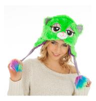 Muts Fluffy Kat Fluor Groen Muts Fluffy Kat Fluor Groen