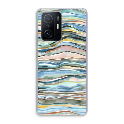 Watercolor Agate: Xiaomi 11T Pro Transparant Hoesje