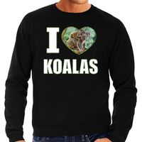 I love koalas sweater / trui met dieren foto van een koala zwart voor heren - thumbnail