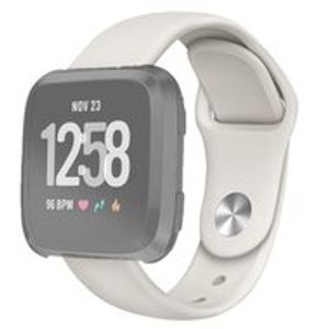 Fitbit Versa 1 / 2 & Lite siliconen bandje - Maat: Small - Ecru