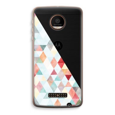 Gekleurde driehoekjes pastel: Motorola Moto Z Force Transparant Hoesje