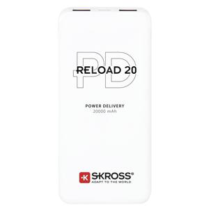 Skross Reload 20 PD Powerbank 20000 mAh Li-ion Wit Statusweergave