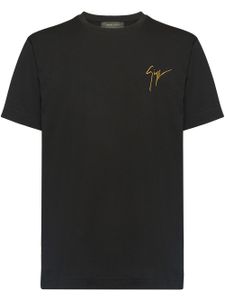 Giuseppe Zanotti t-shirt à logo brodé - Noir