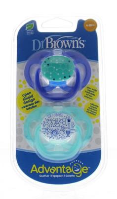 Dr Brown&apos;s Fopspeen advantage fase 2 blauw