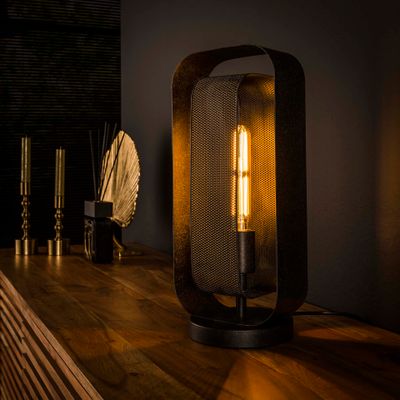 LifestyleFurn Tafellamp 'Allyse', kleur Artic Zwart