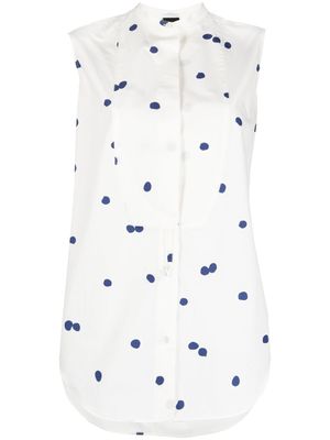 ASPESI robe imprimée à design sans manches - Blanc