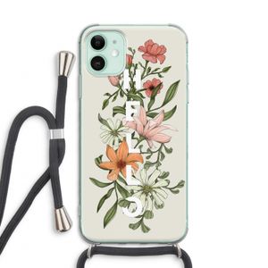 Hello bloemen: iPhone 11 Transparant Hoesje met koord