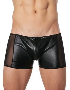 * LOOK ME Lederlook heren short met transparante zijkanten (S)