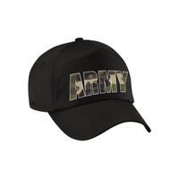 Militairen leger pet / cap army met camouflage letters zwart voor kinderen - thumbnail