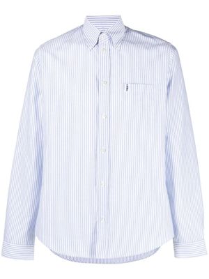 Mackintosh chemise BLOOMSBURY rayée à patch logo - Bleu